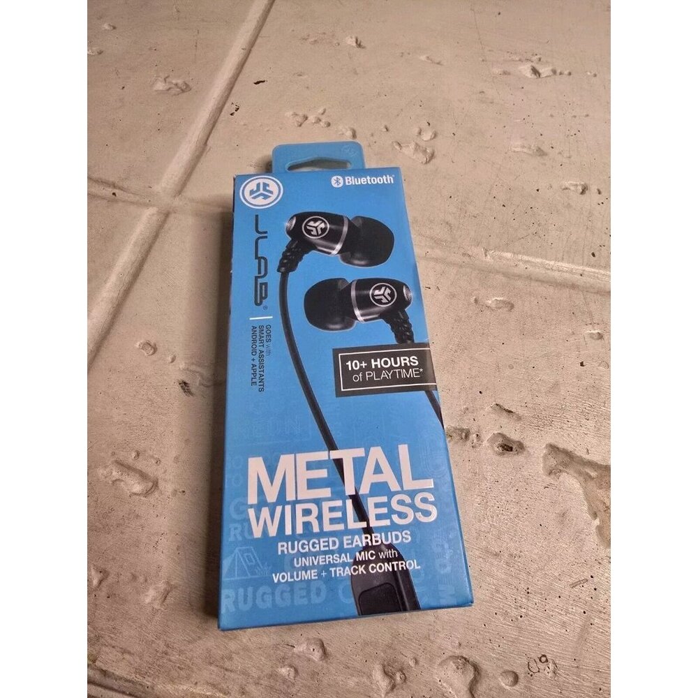 New JLab Audio Metal Bluetooth Rugged Wireless Earbuds Universal Mic with Volume